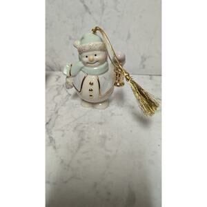 Lenox porcelain collectable snowman Christmas ornament marked with box